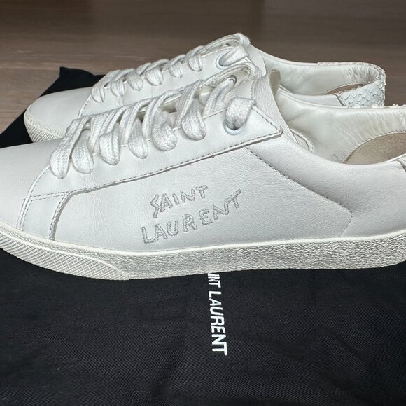 Saint Laurent Court Classic Python Low-Top 'White'| Womens: 38 - Picture 11 of 16